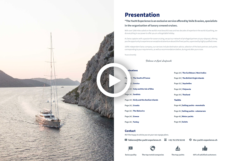 Presentation brochure The Yacht Experience